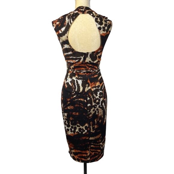 Cache Dress Body Con Animal Print Dress Belted Size 8 New With Tag - Picture 3 of 10